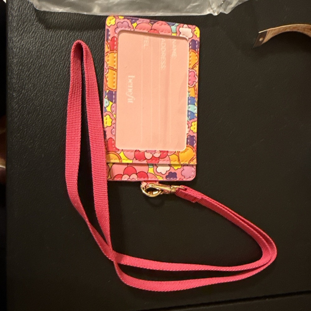 Benefit Pink Floral Lanyard
